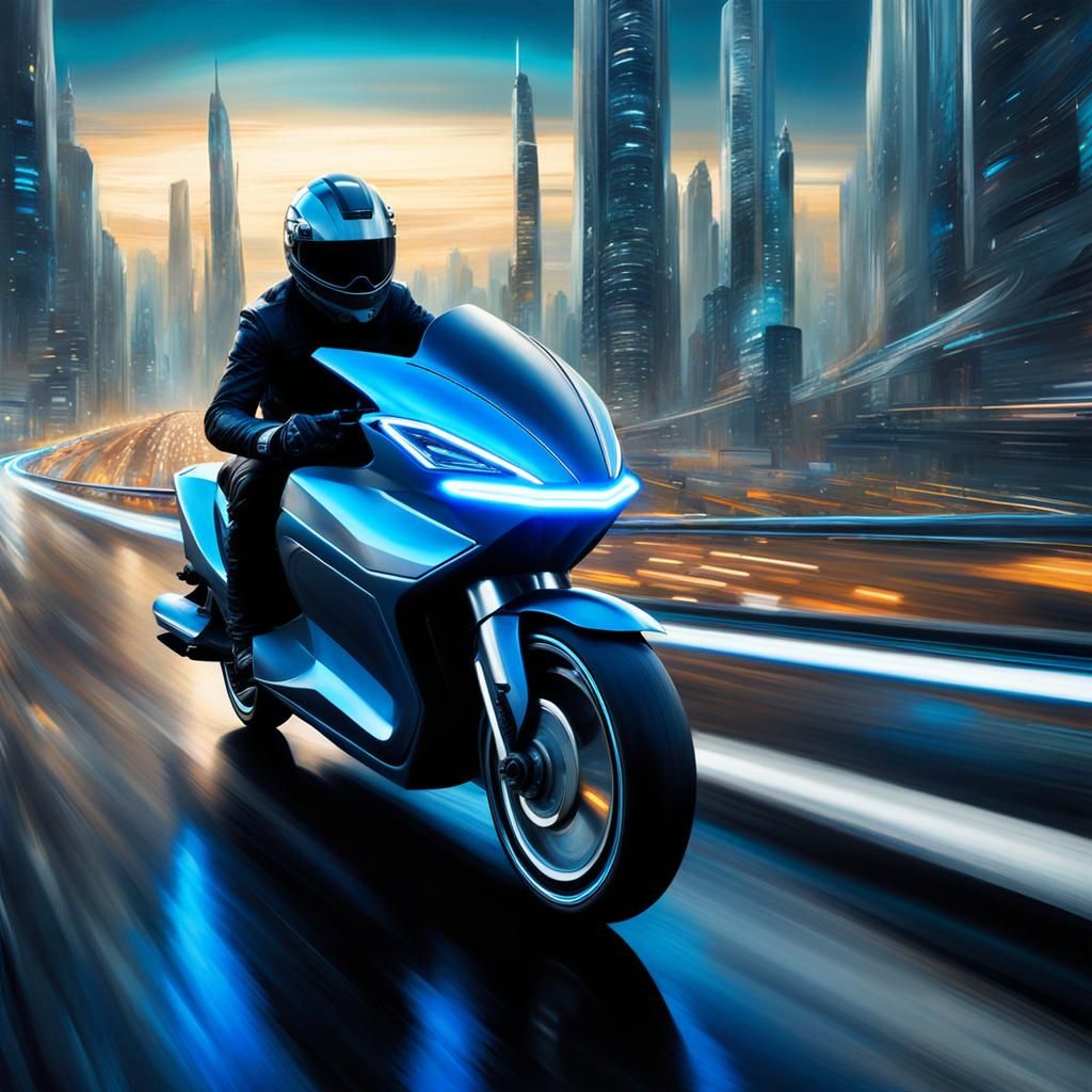 Futuristic Scooter Race in Nebula City