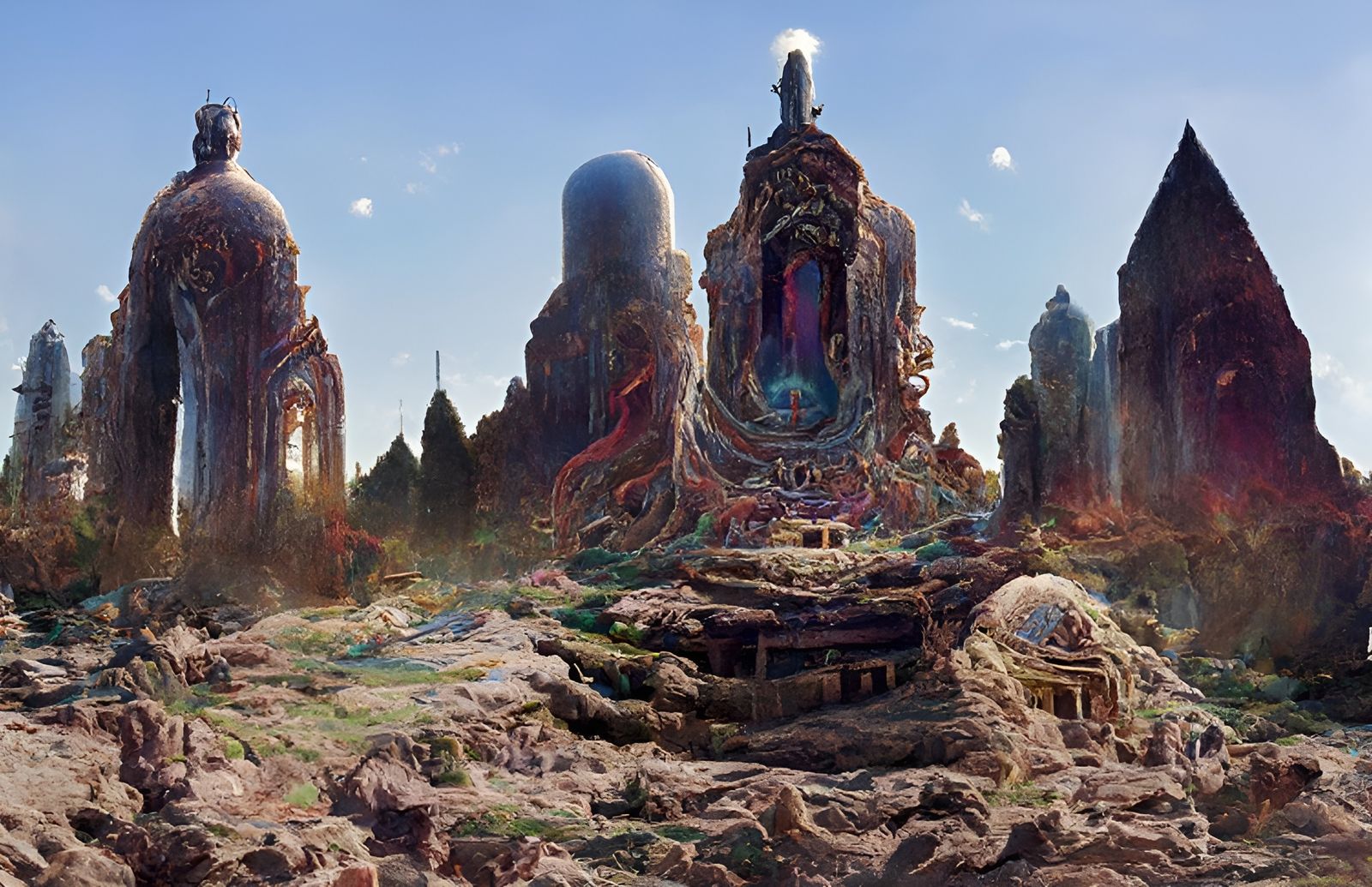 Surreal Spirit Temple of Love in Digital Art