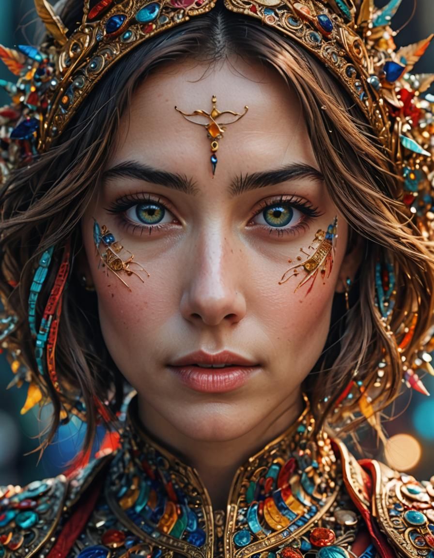 Expressive Close-Up Portrait of a Beautiful Woman