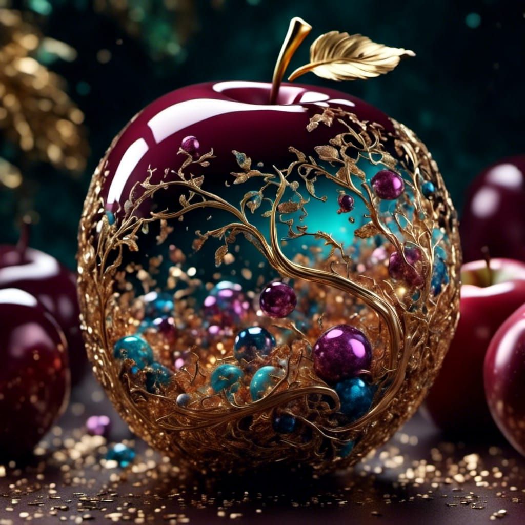 Metal Apple Confetti in Colorful Jungle