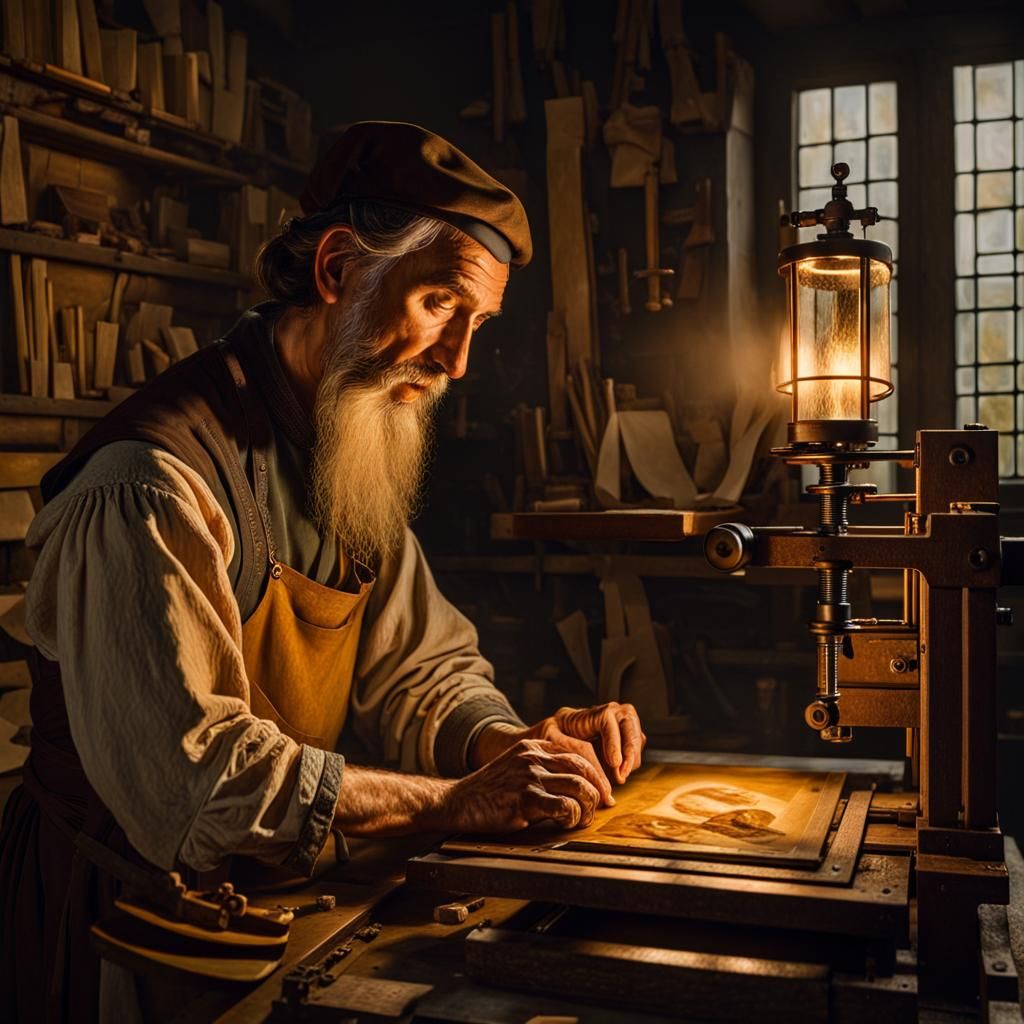 Renaissance Master Craftsman at Work