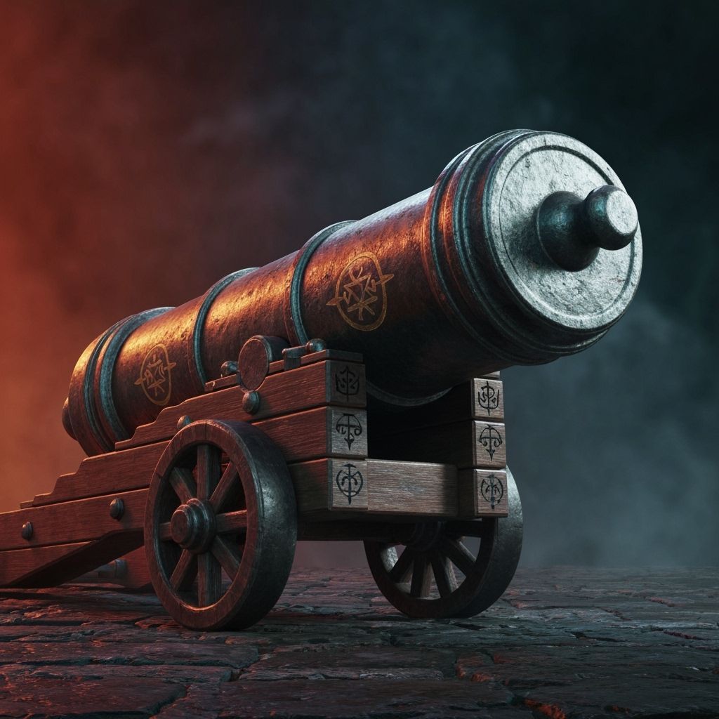 Mystical Wooden Cannon Fantasy Concept Art