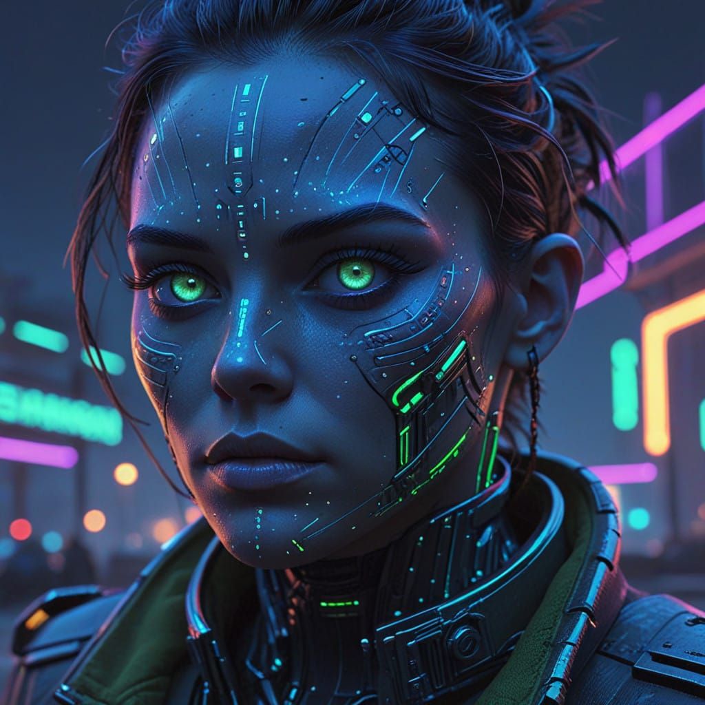 Cybernetic Existence Revealed in a Futuristic Portrait