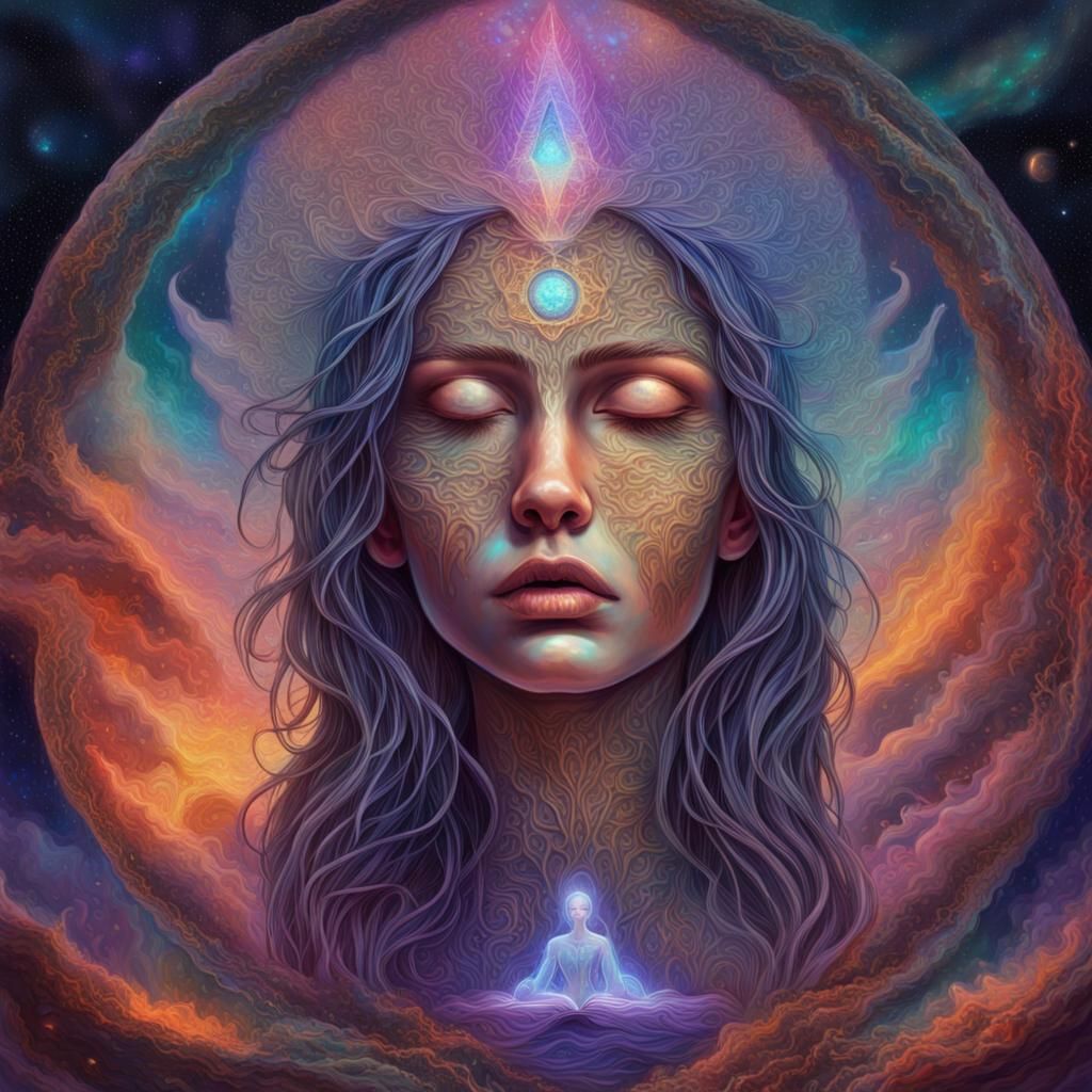 Cosmic Valleys: A Holographic Astral Illustration