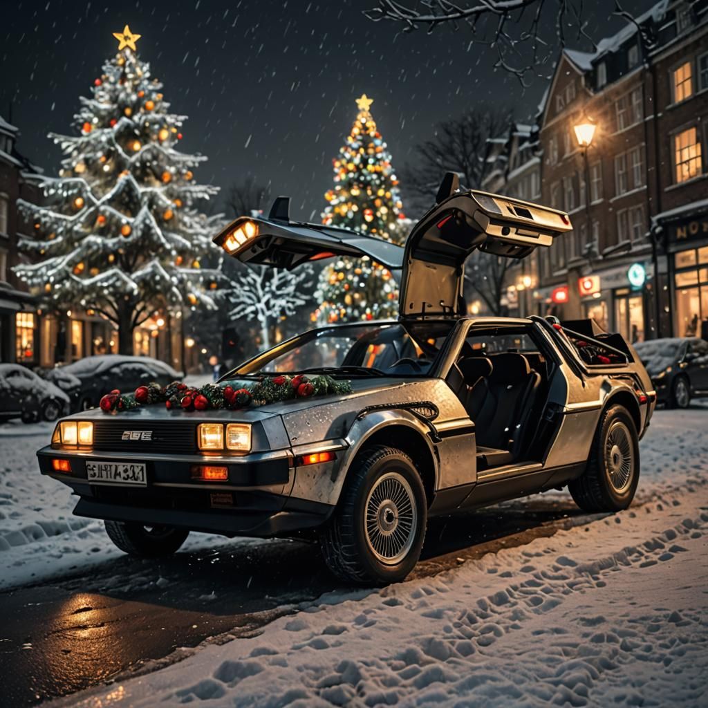 Delorean in Winter Wonderland