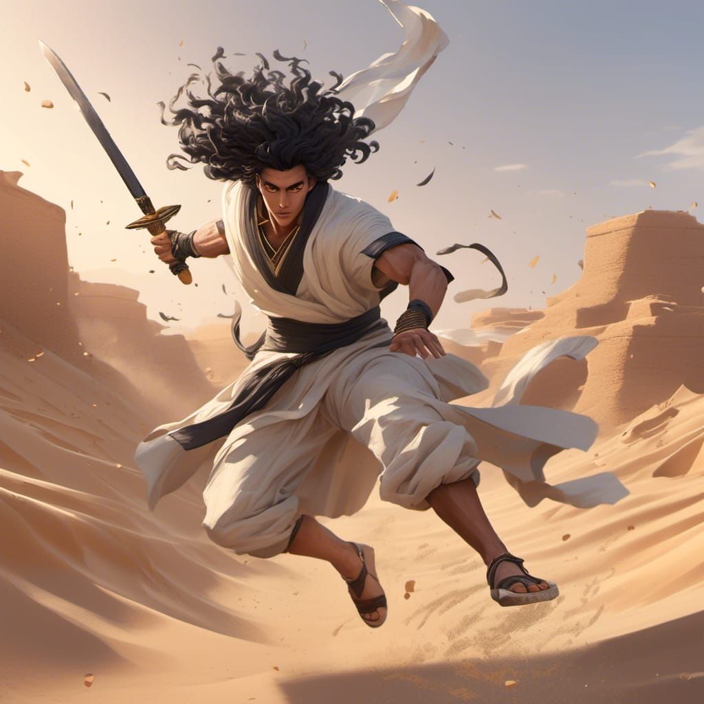 Egyptian Man Shows Power in Anime Style