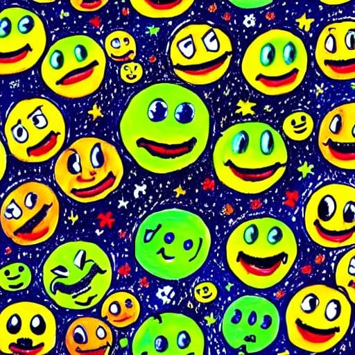 Disturbing Naive Art Masterpiece in Bright Colors