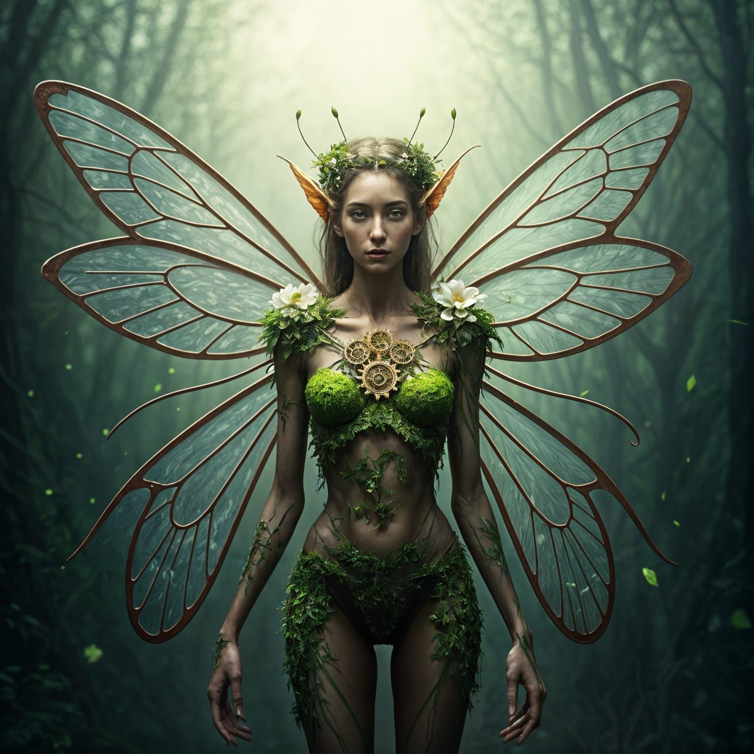 Clockwork Fae Emerges from Morning Mist