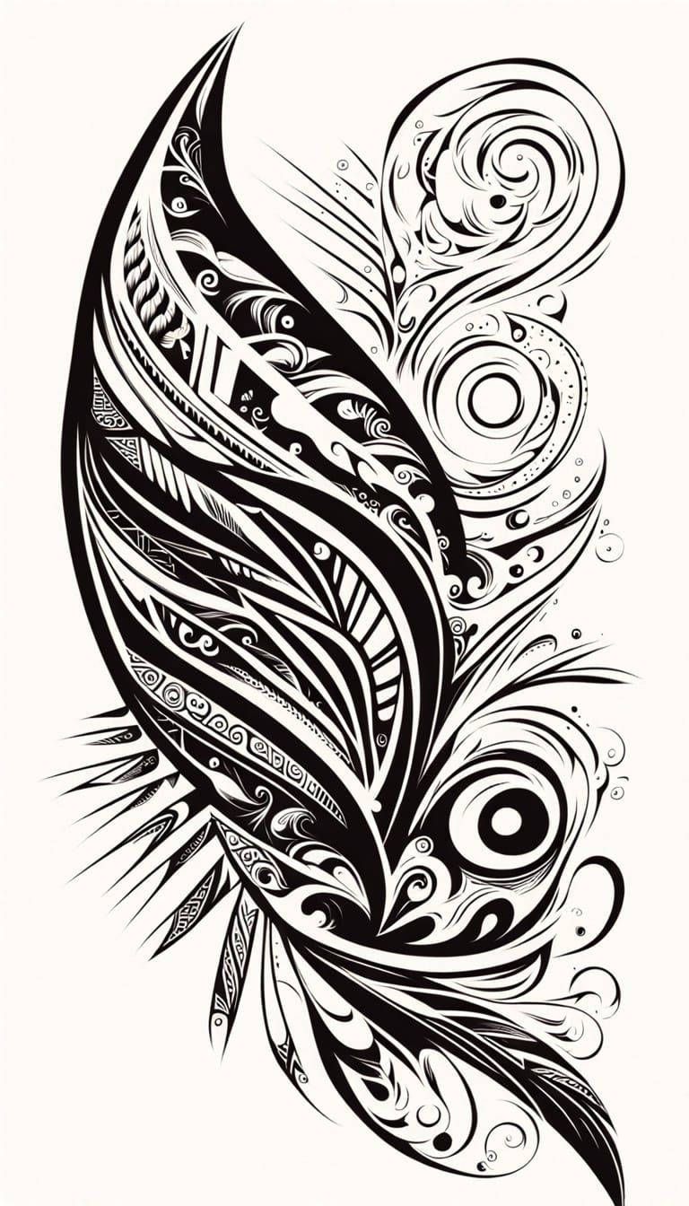 Tribal-Inspired Tattoo Art in High Contrast Black and White