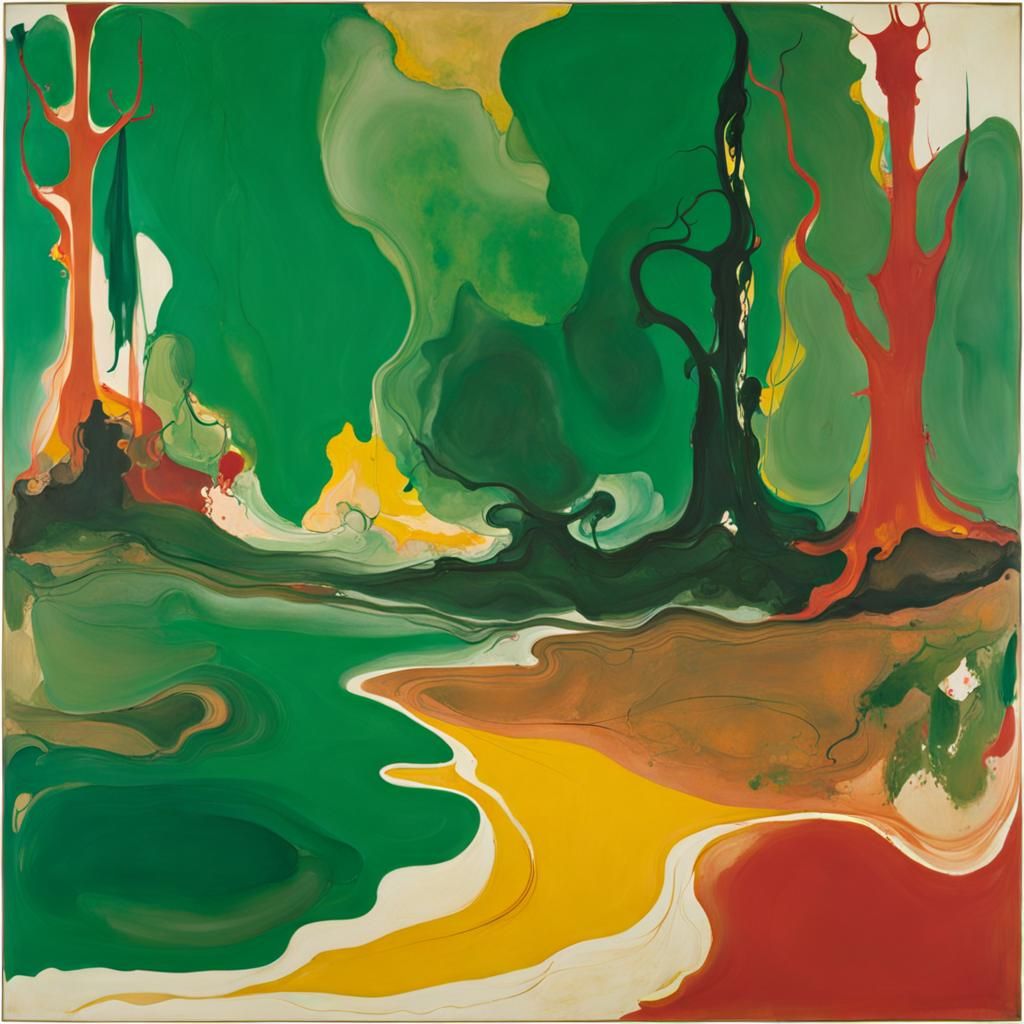 Eldritch Forest in Abstract Expressionist Style
