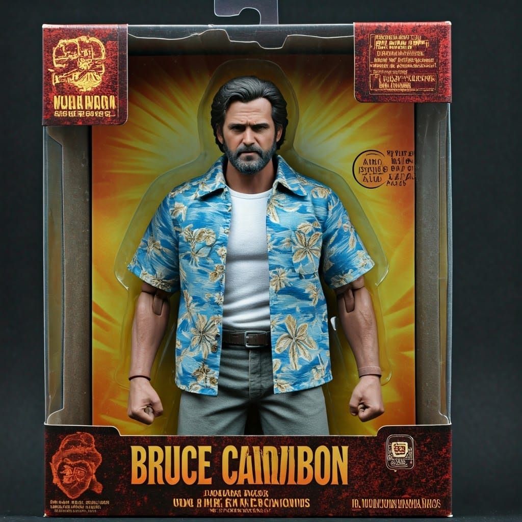 Bruce Campbell Action Figure in Hawaiian Shirt Unboxed