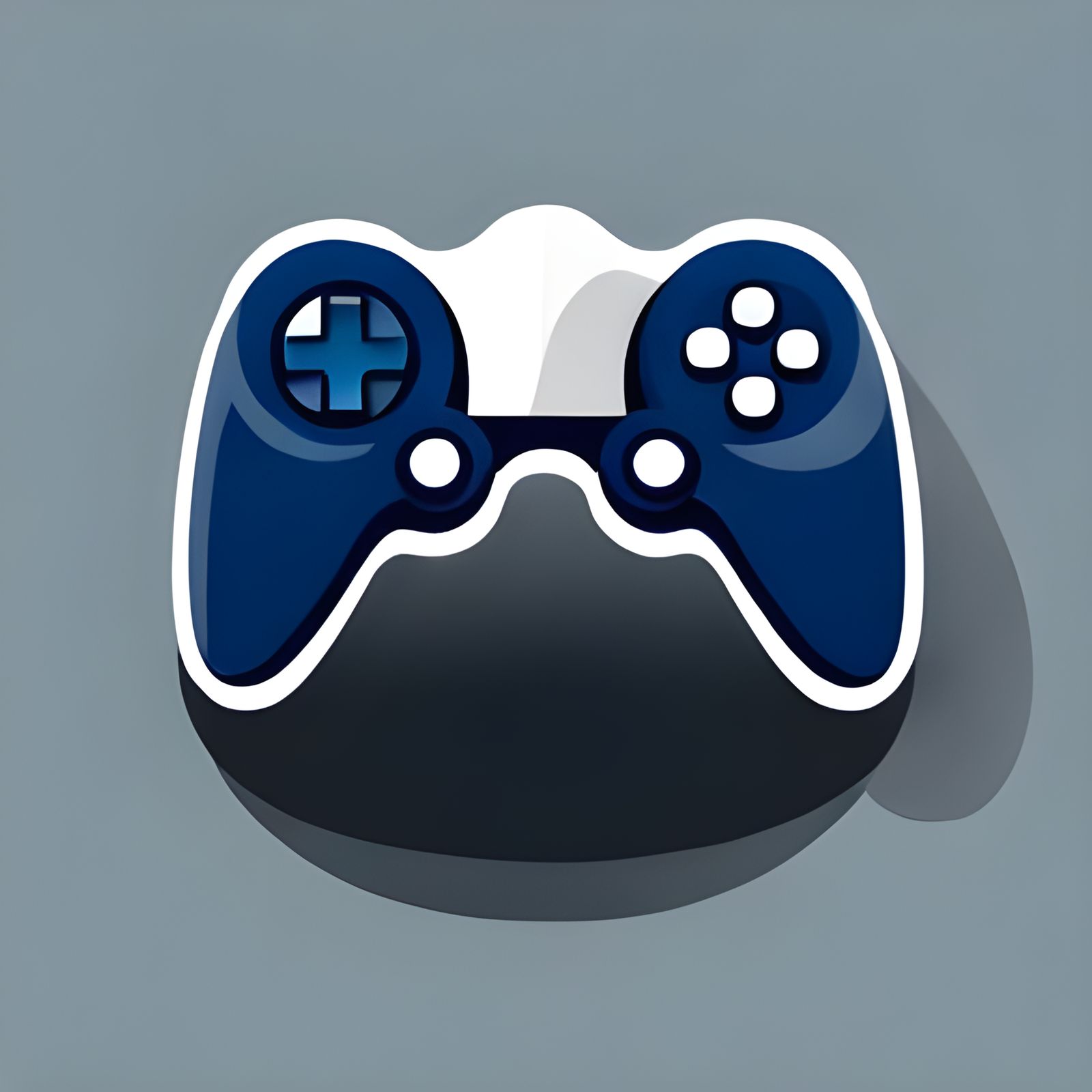 Minimalist Game Controller Logo in Dark Gray and Navy