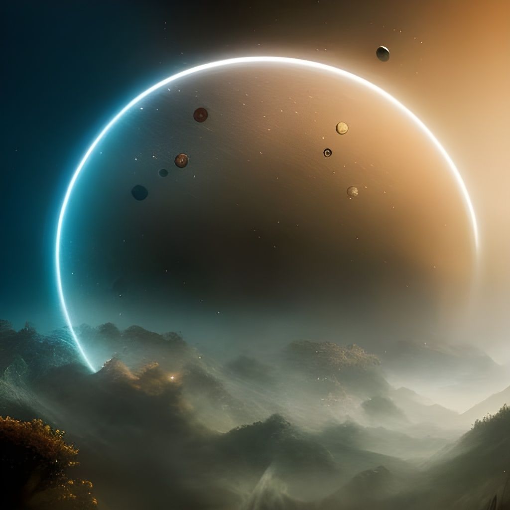 Planets and Stars Flowing Through Hourglass