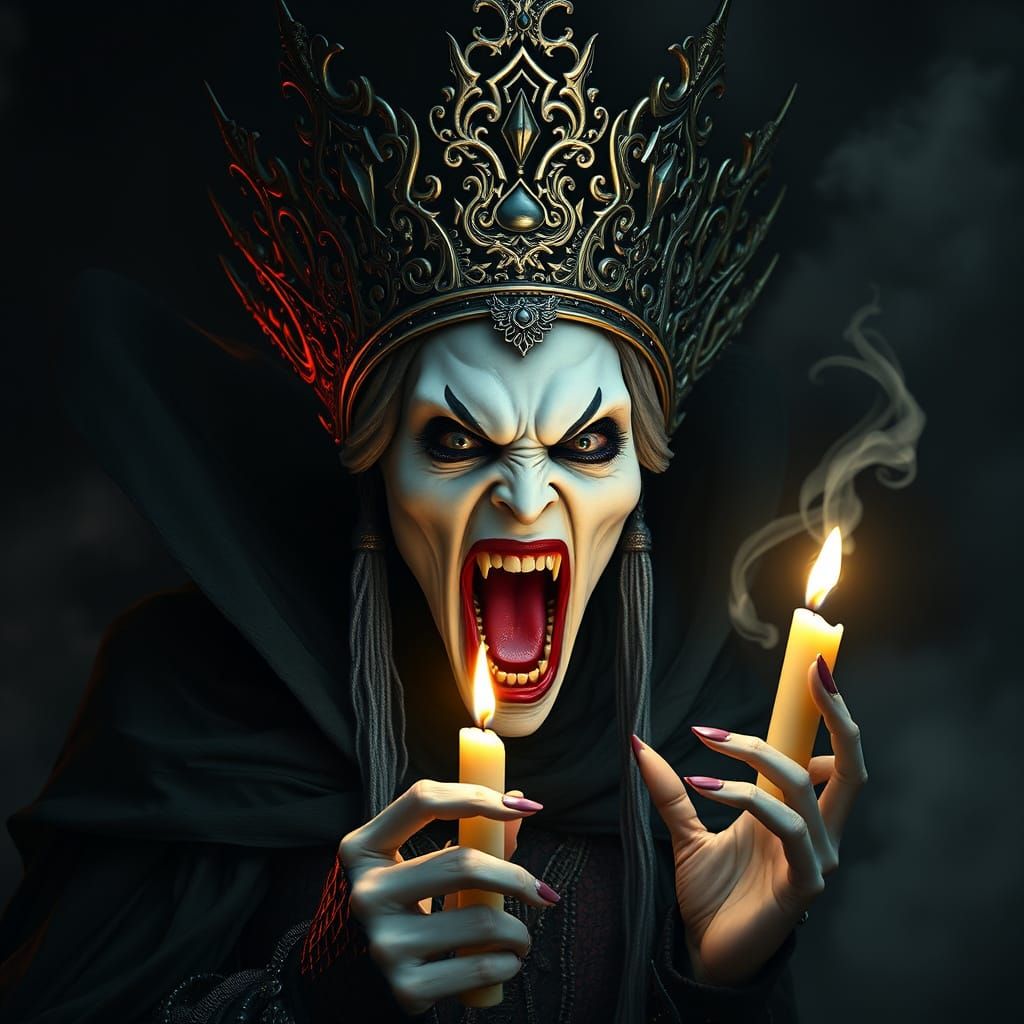 Ethereal Vampire Queen in Gothic Splendor