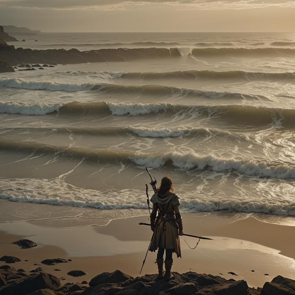 Ocean Huntress in Golden Hour Sunlight