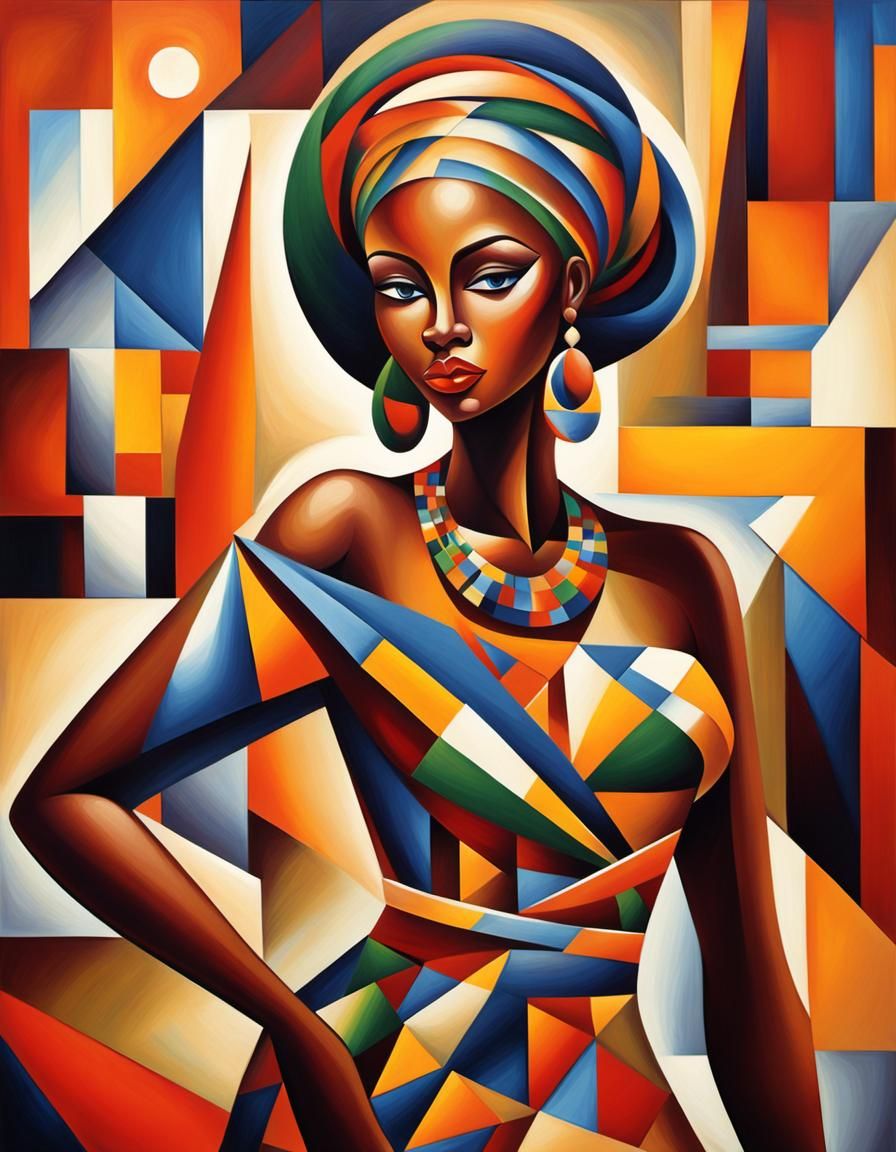African beautiful voluptuous woman in dress