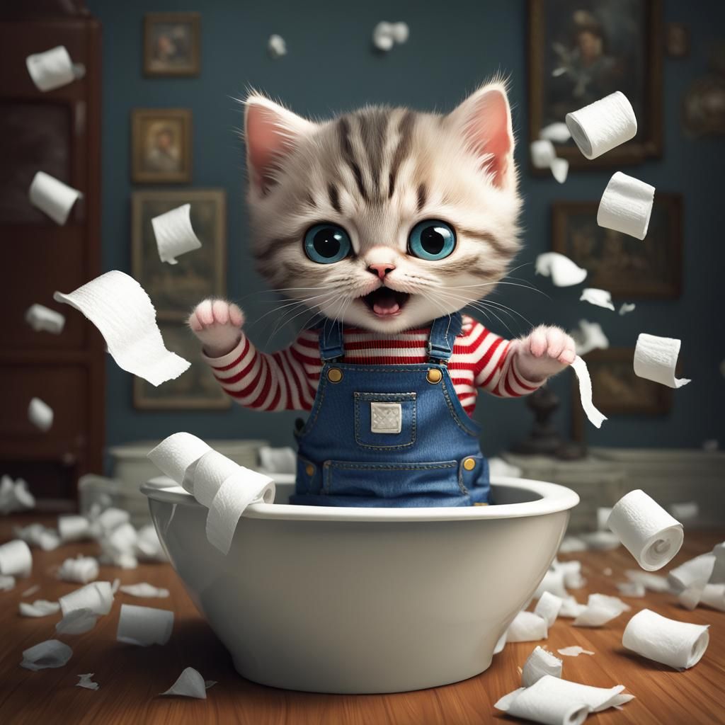Naughty Kitten Overload: A Hyperrealistic Masterpiece