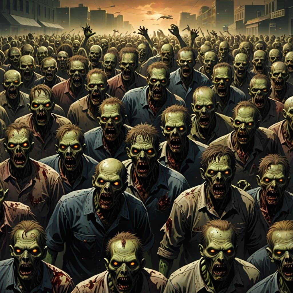 Apocalyptic Zombie Apocalypse in Dark Digital Art