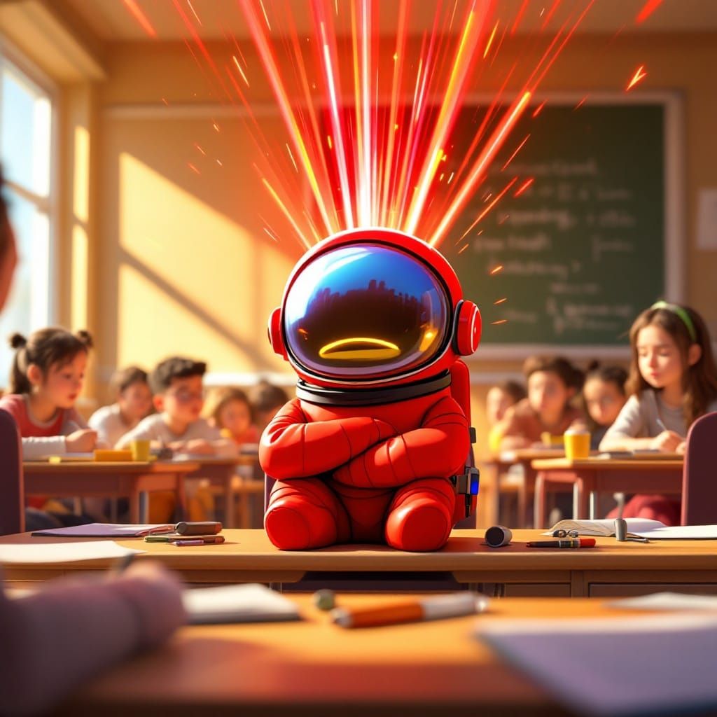 Chibi Spacesuit Imposter Disrupts High School Exam