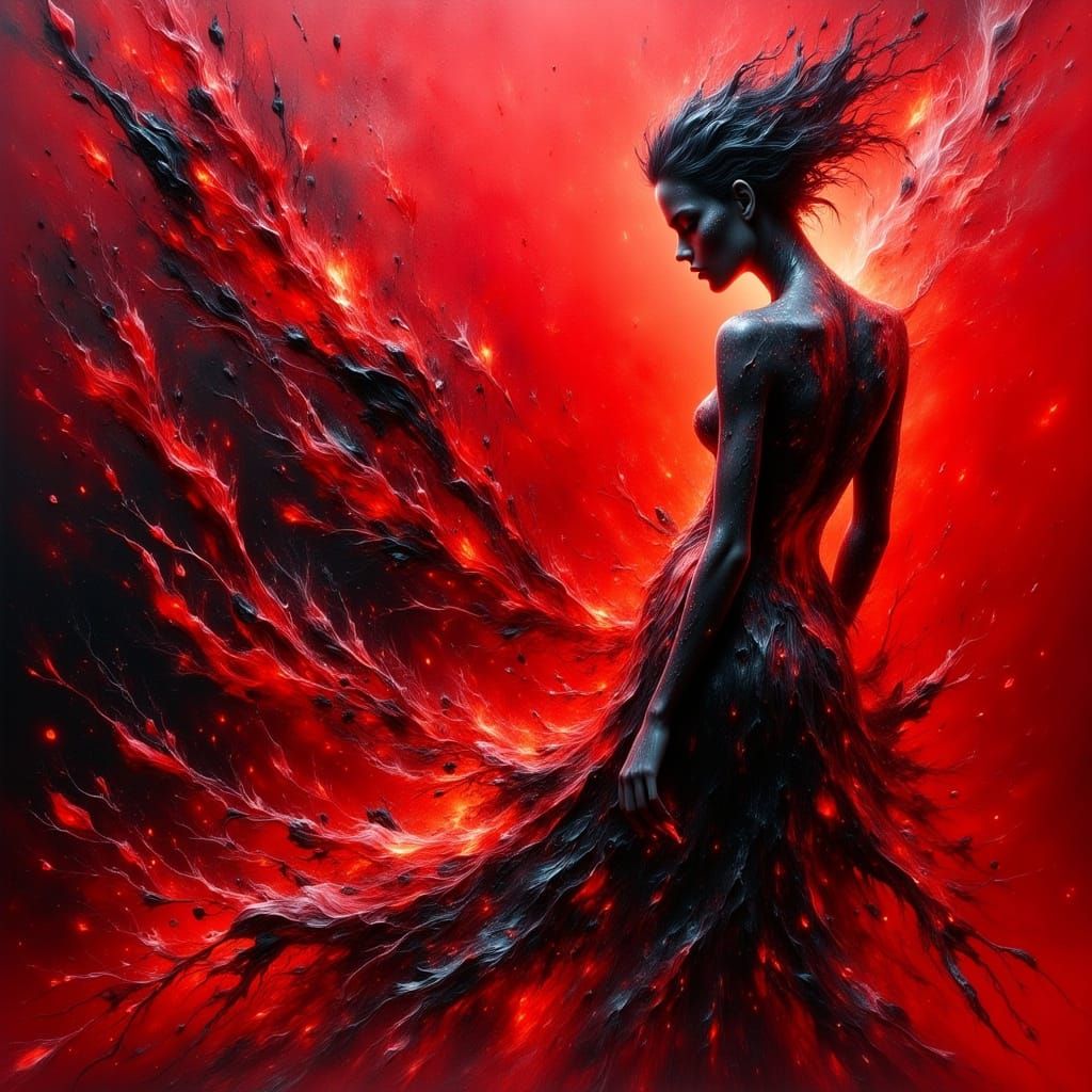 Crimson Tempest Abstract Expressionist Art