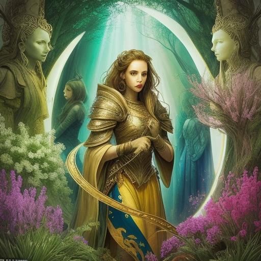 Holographic Woman with Blond Hair and Green Eyes