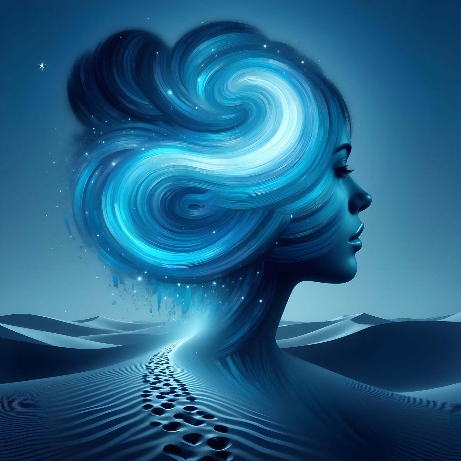 Vibrant Double Exposure in Desert Landscape