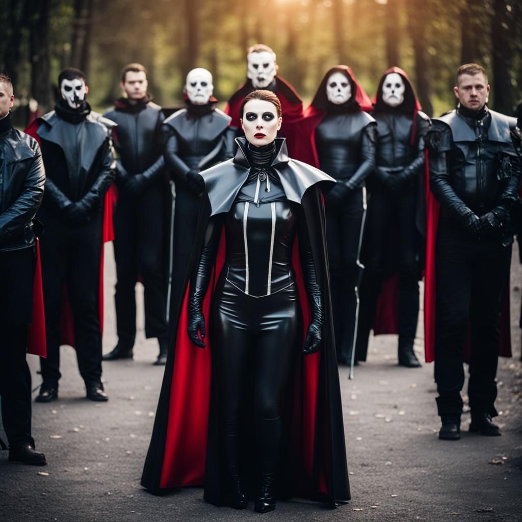 Latex Vampire Surrounded by Worshippers: Professional Photog...