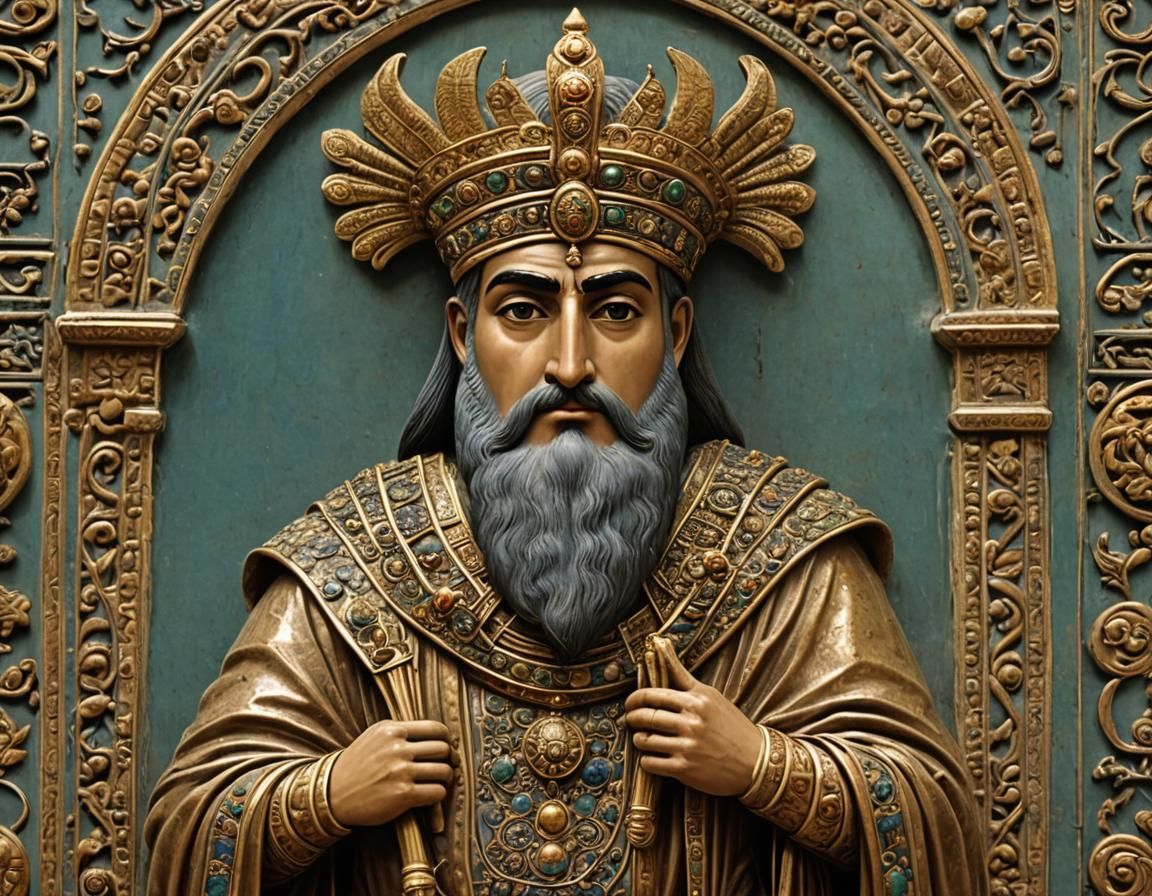 Darius the Great in Achaemenid Temple Setting