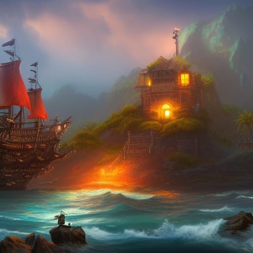 Vibrant Pirate Island Concept Art in Stunning Detail
