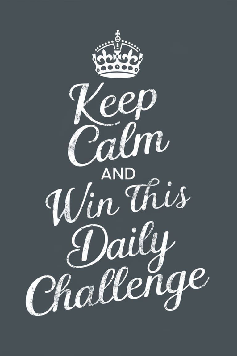 Elegant Calligraphy with British Crown and Motivational Quot...