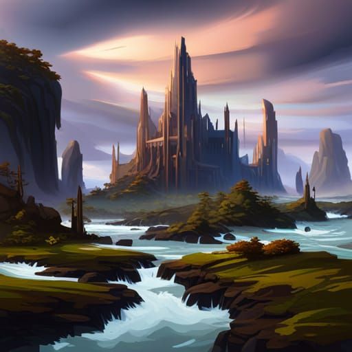 AI-Generated Fantasy Landscapes: A Concept Art Showcase