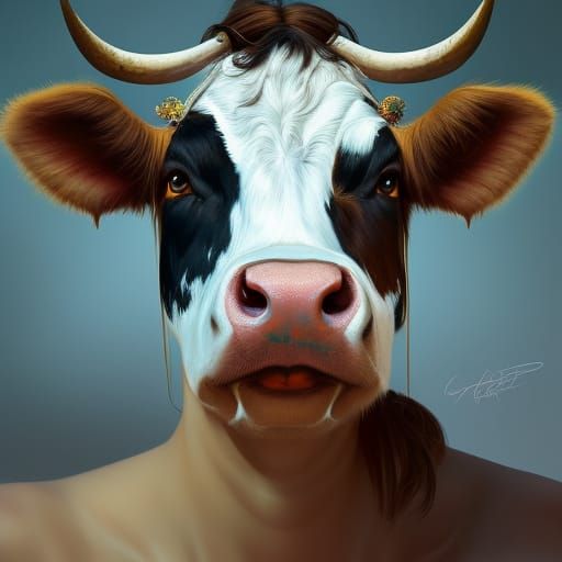 Hyperdetailed Cowgirl Portrait in Art Nouveau Style