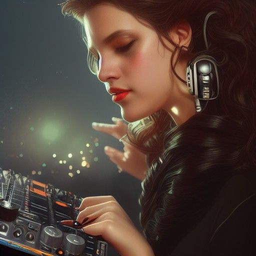 DJ and Girls Portrait in Dynamic Lighting