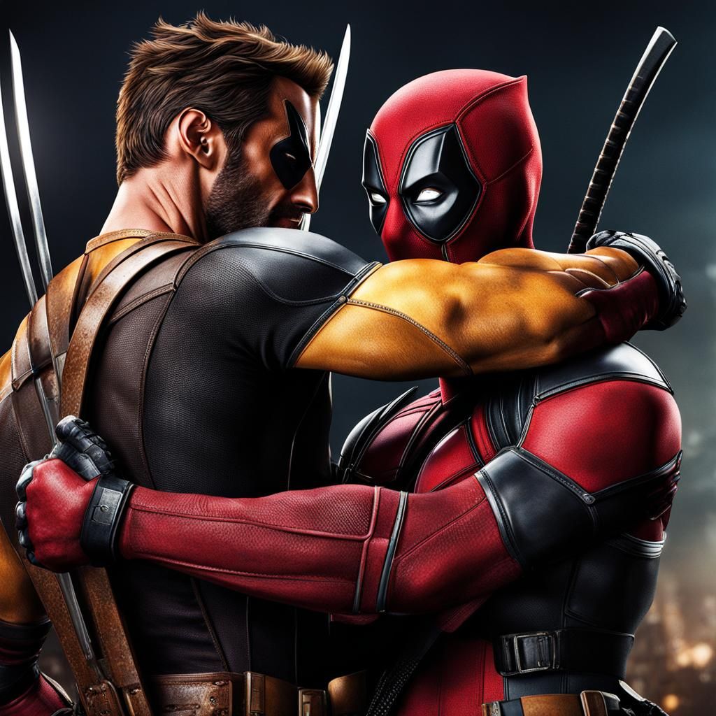 Hyperrealistic Painting: Two Men Embrace