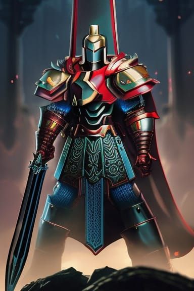 Samurai Iron Man Serving Clockwork Mechs in Anime Style