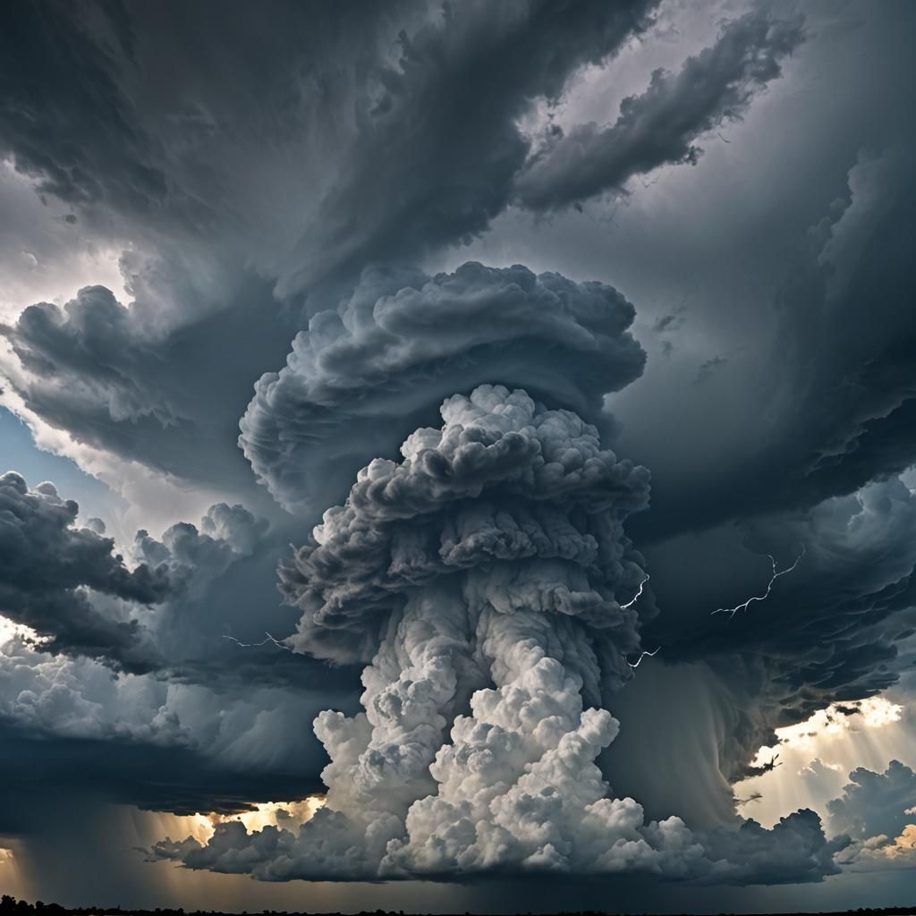 Dramatic Stormy Skies with Sunlight Breaking Through