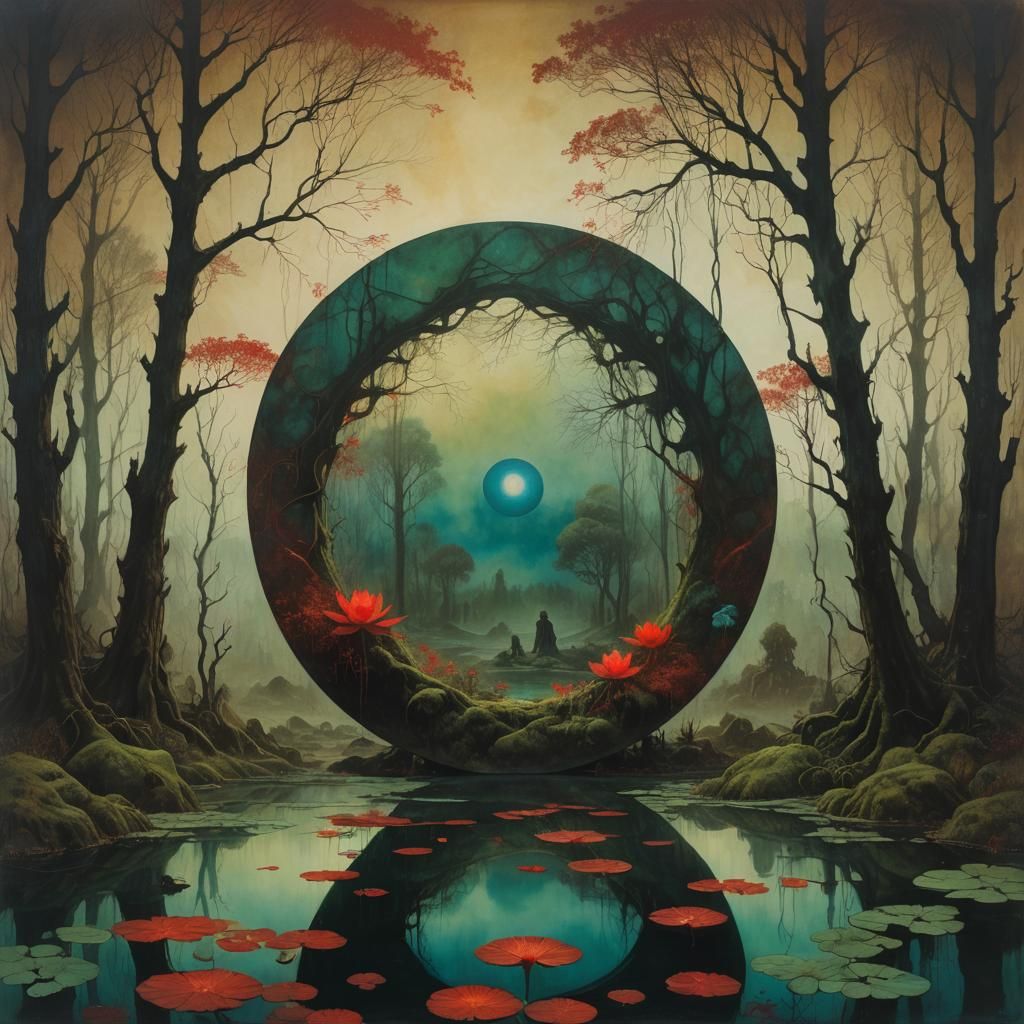 Surreal Portal to Another World: Double Exposure Painting