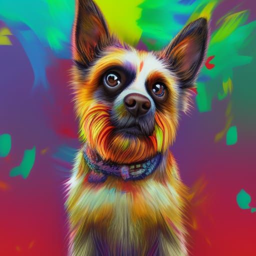 Hyperrealistic Cute Dog in Splash Art Style