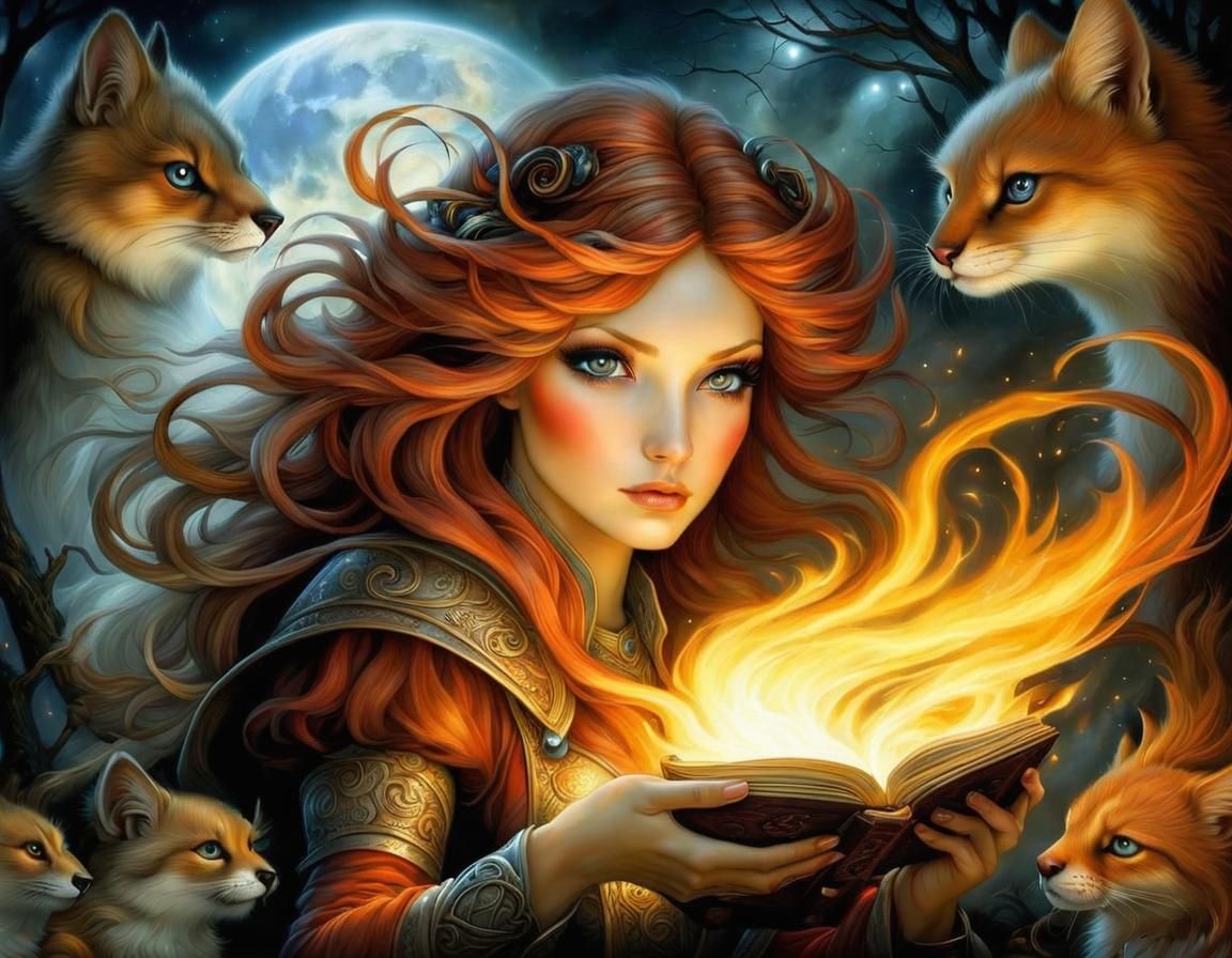 Magical Fairytale World with Fire Tornado