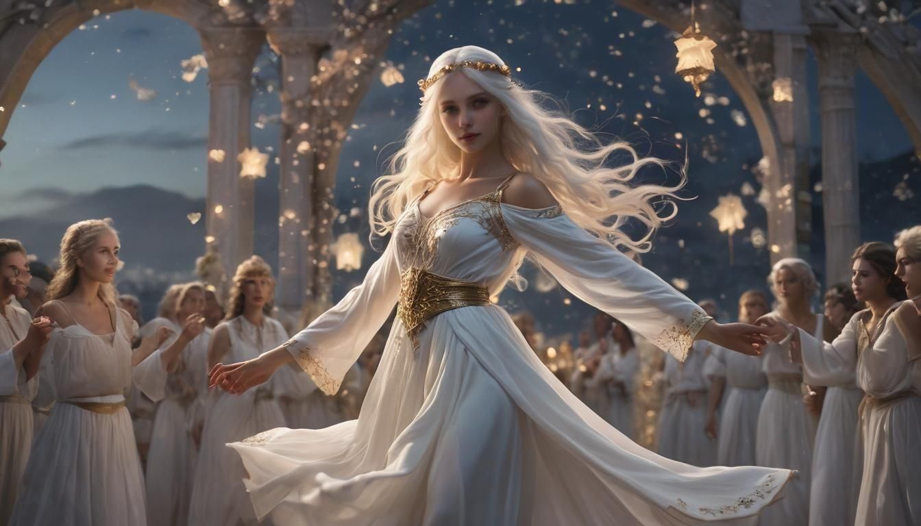 Elf Dances in Moonlight: Romantic Fantasy Art