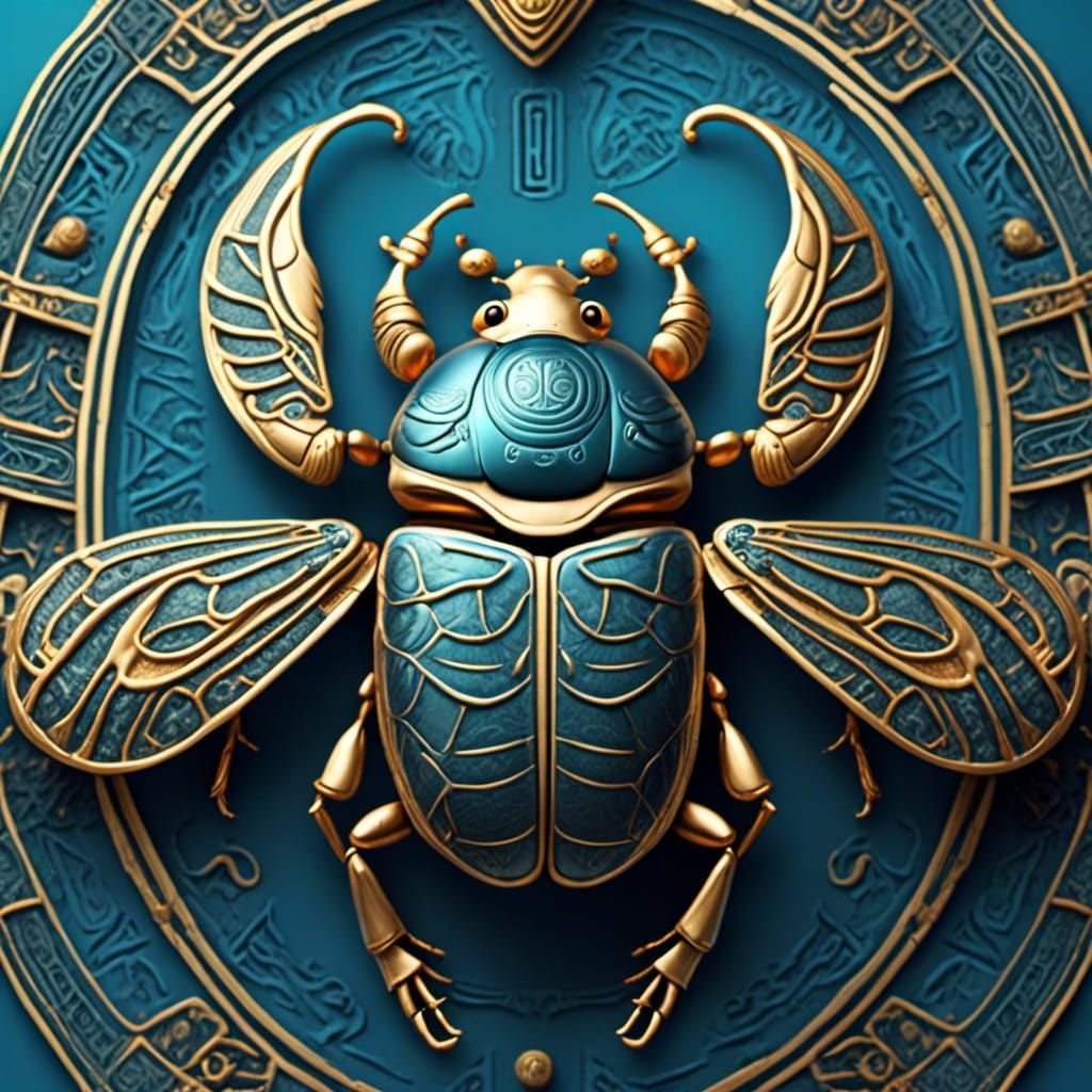 Scarab Beetle Vector Art Illustration in Fantasy Style