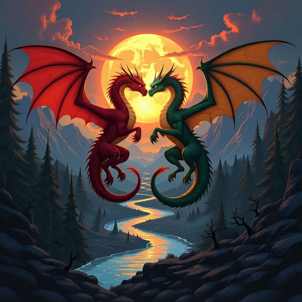 Dragons Mating in Post-Apocalyptic Dark Fantasy
