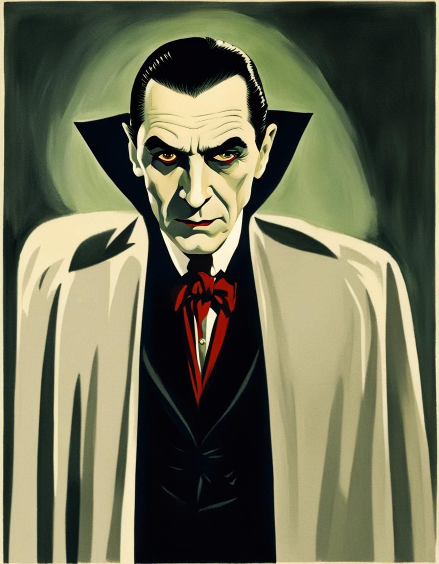 Bela Lugosi as Dracula in Dark Color Portrait