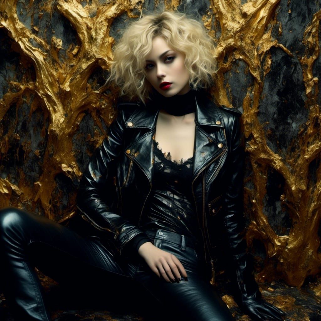 Gothic Portrait of Spanish Woman in Latex Coat