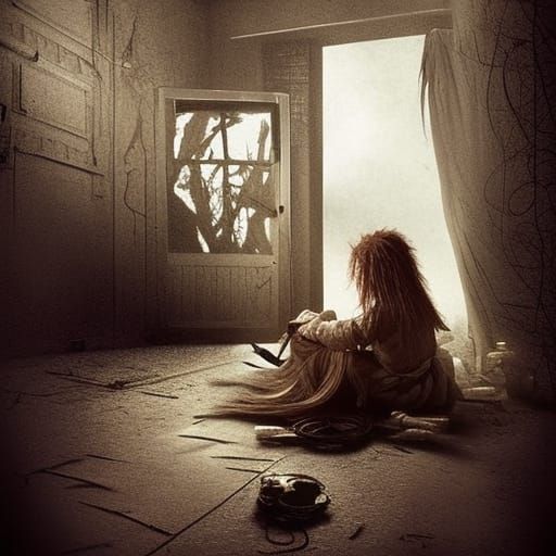 Disturbing Asylum Patient Carving Doll