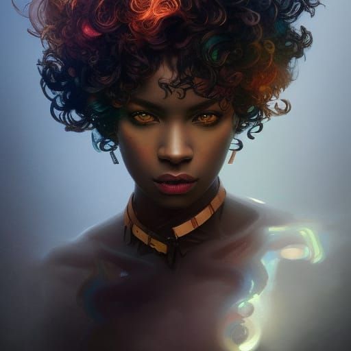 Rainbow Portrait in Hyperdetailed Splash Art Style