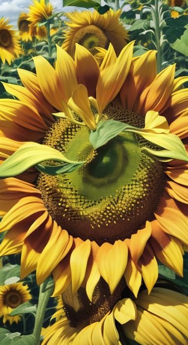 Radiant Sunflower in Digital Art