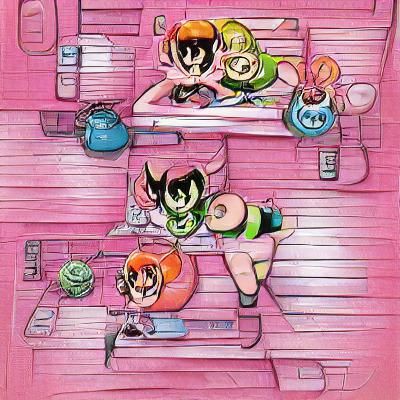 Dynamic Superhero Girls in Anime Style