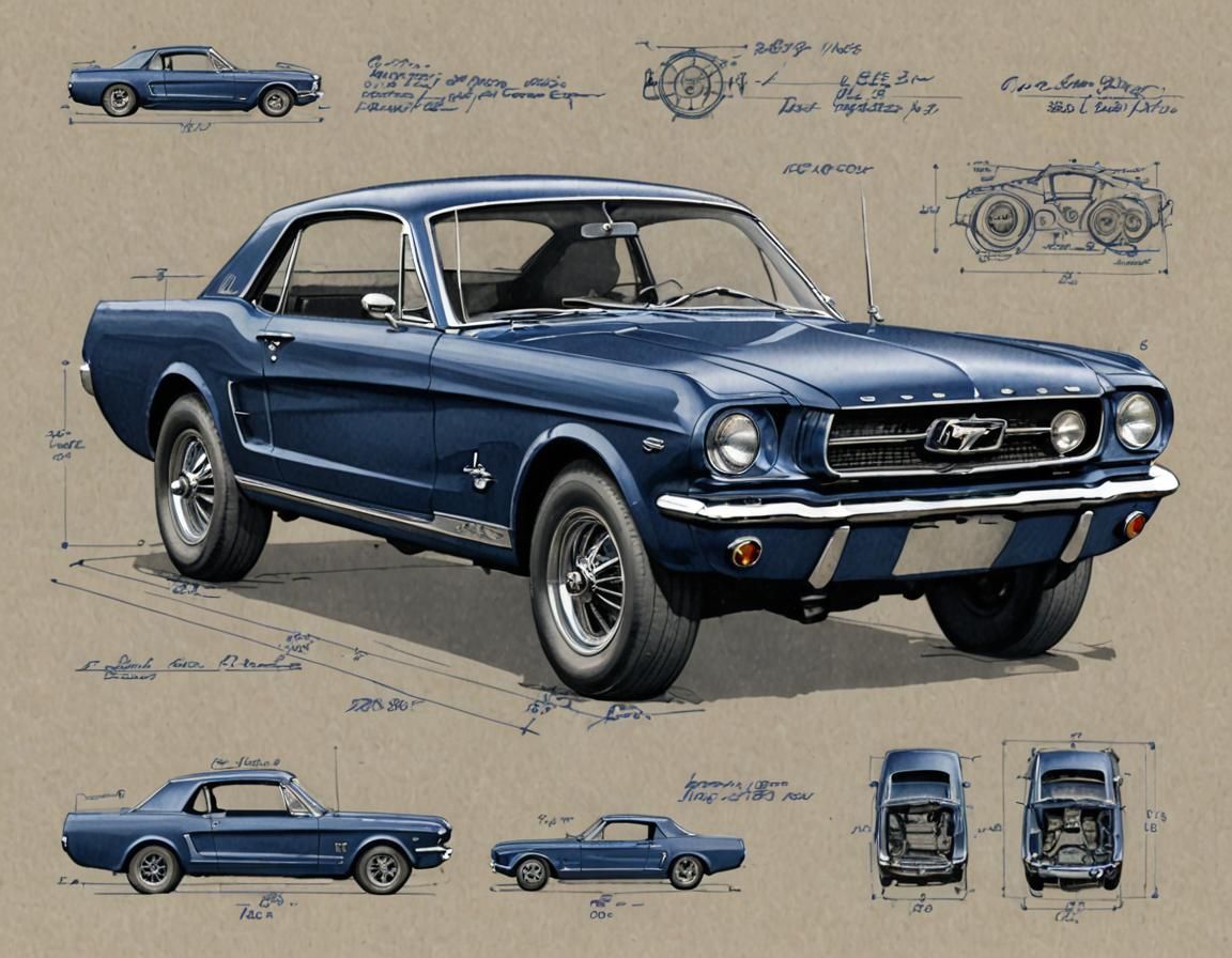 1966 Mustang Coupe: Detailed Engineering Sketch