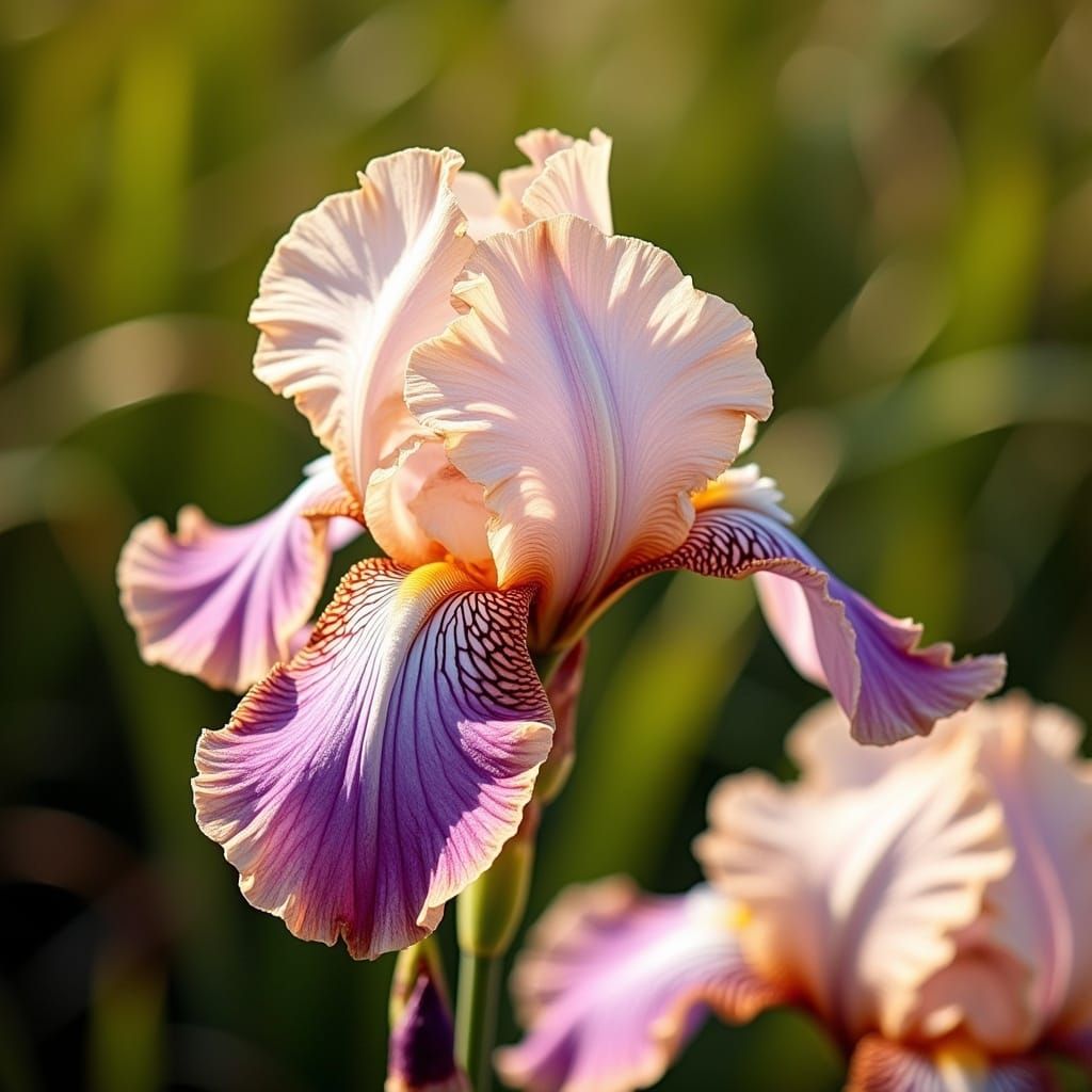 Iridescent Iris Flower in Luxe Flexo Style